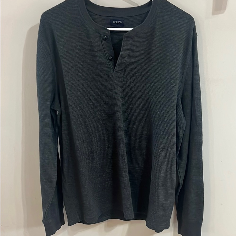 J. Crew Men's Gray waffle Henley